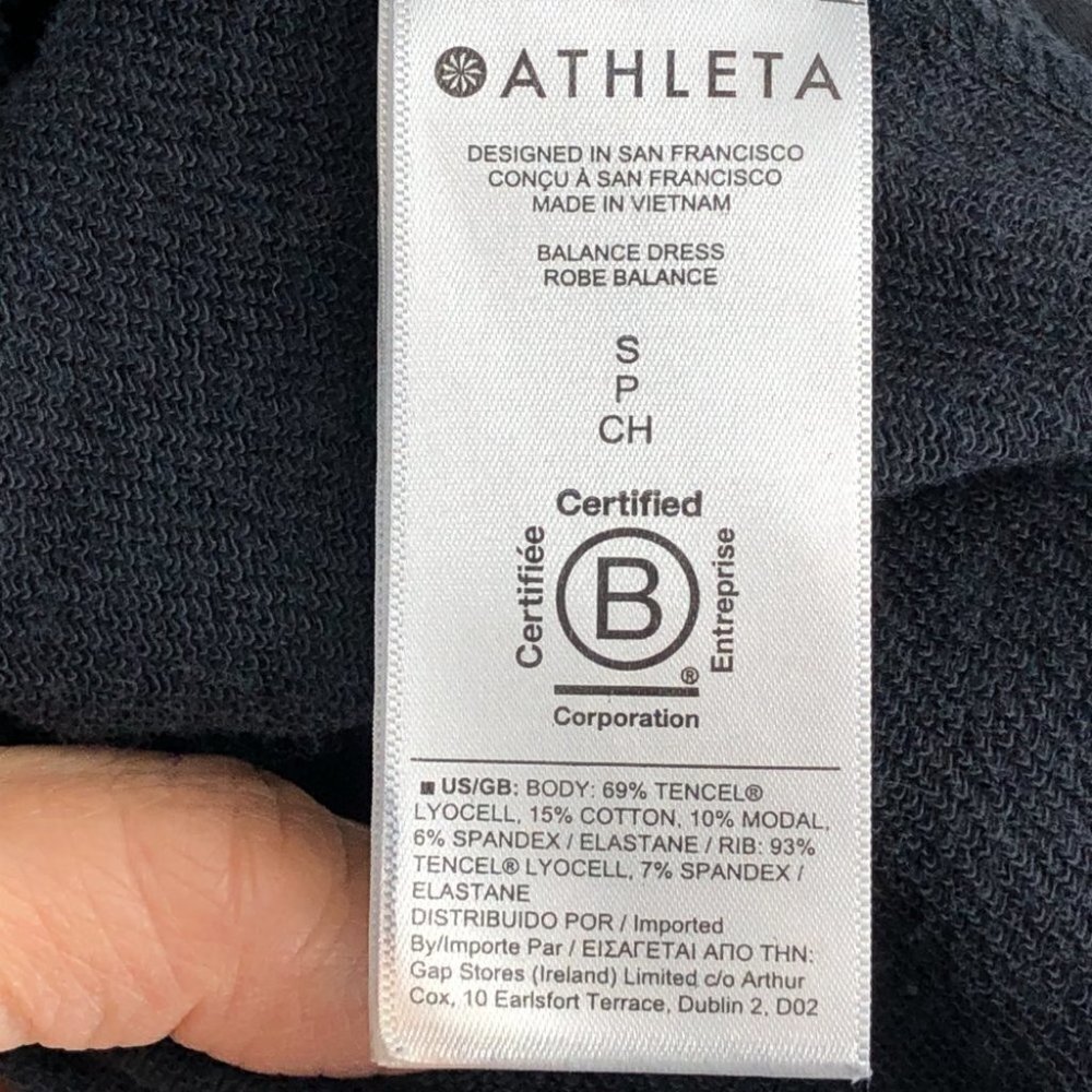 Athleta Black Long Sleeve Balance Sweatshirt Dress size S - Picture 4 of 16